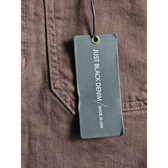 JUST BLACK DENIM Double Button Junior Size L Espresso Mini Skirt NWT - Picture 3 of 5